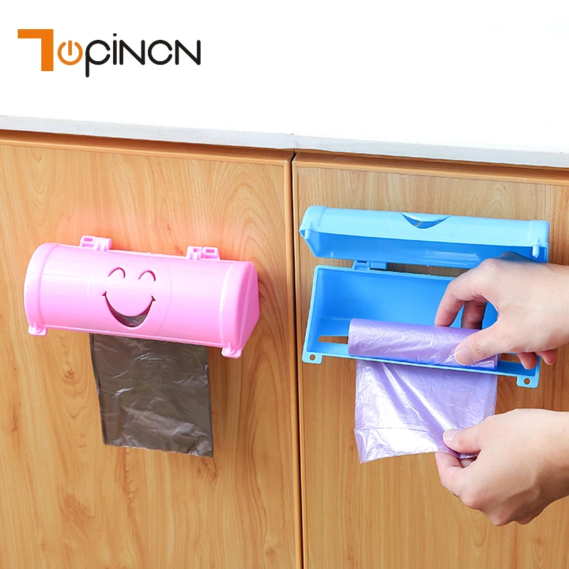 Buy Wall mounted Plastic Bag Storage Box Garbage Trash
