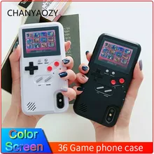 Pantalla a Color 36 clásico juego de funda para iPhone x XS Max XR 6S 6 7 8 Plus juego de consola niño suave TPU funda de silicona