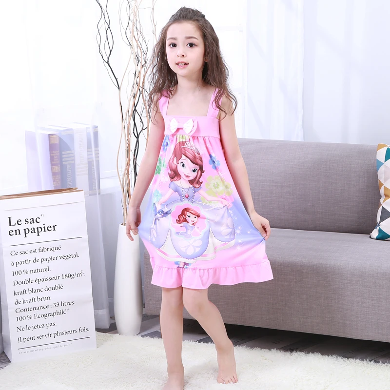 Herbabe; модные детские пижамы для девочек; Милая хлопковая детская ночная рубашка принцессы; одежда для сна; домашняя одежда для малышей; одежда для сна для крупных девочек - Цвет: B2