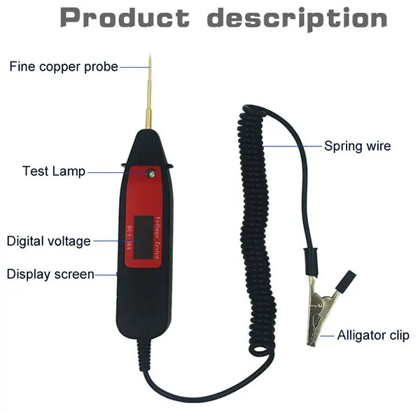 Тестер напряжения автомобильной цепи с цифровым дисплеем