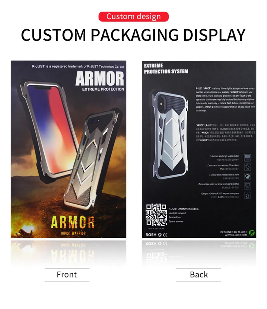 New Heavy Duty Case for iPhone XS Max Doom Armor Metal Case for iPhone XS Original R-just Shockproof Cover For iPhone X XR (14)
