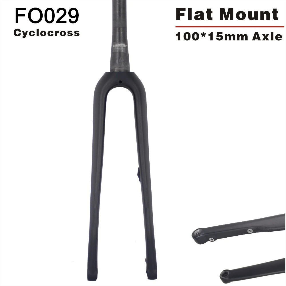 

Seraph Toray Carbon Flat mount 700*42C Cyclocross Bicycle Fork 100*12/15mm Thru axle 700c Carbon Fork FO029