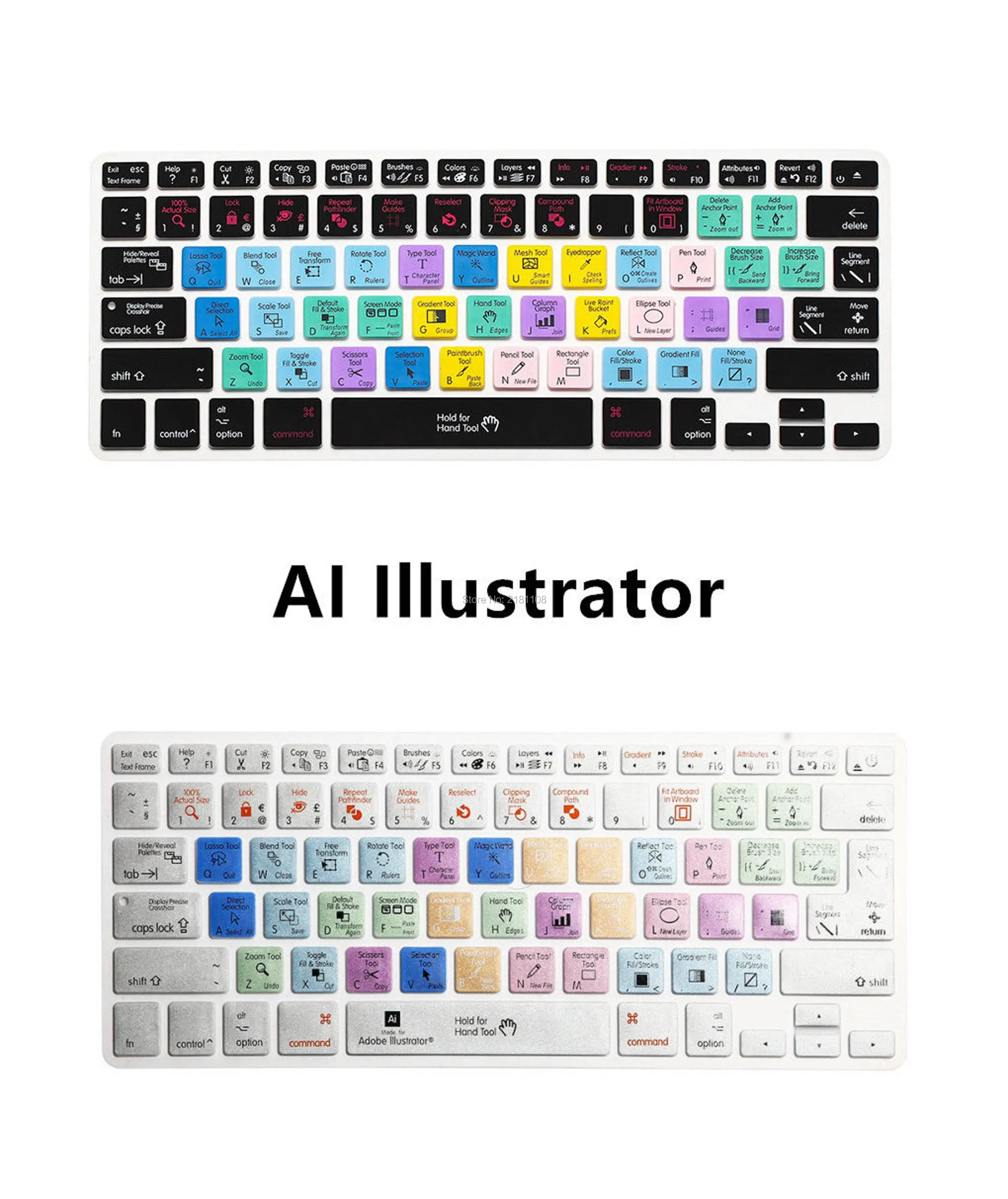 Ai Adobe Illustrator Shortcut Keyboard Cover Skin For Macbook Air Pro 13 15 17 Keyboard Cover Skin Shortcut Keyboard Coverkeyboard Cover Aliexpress