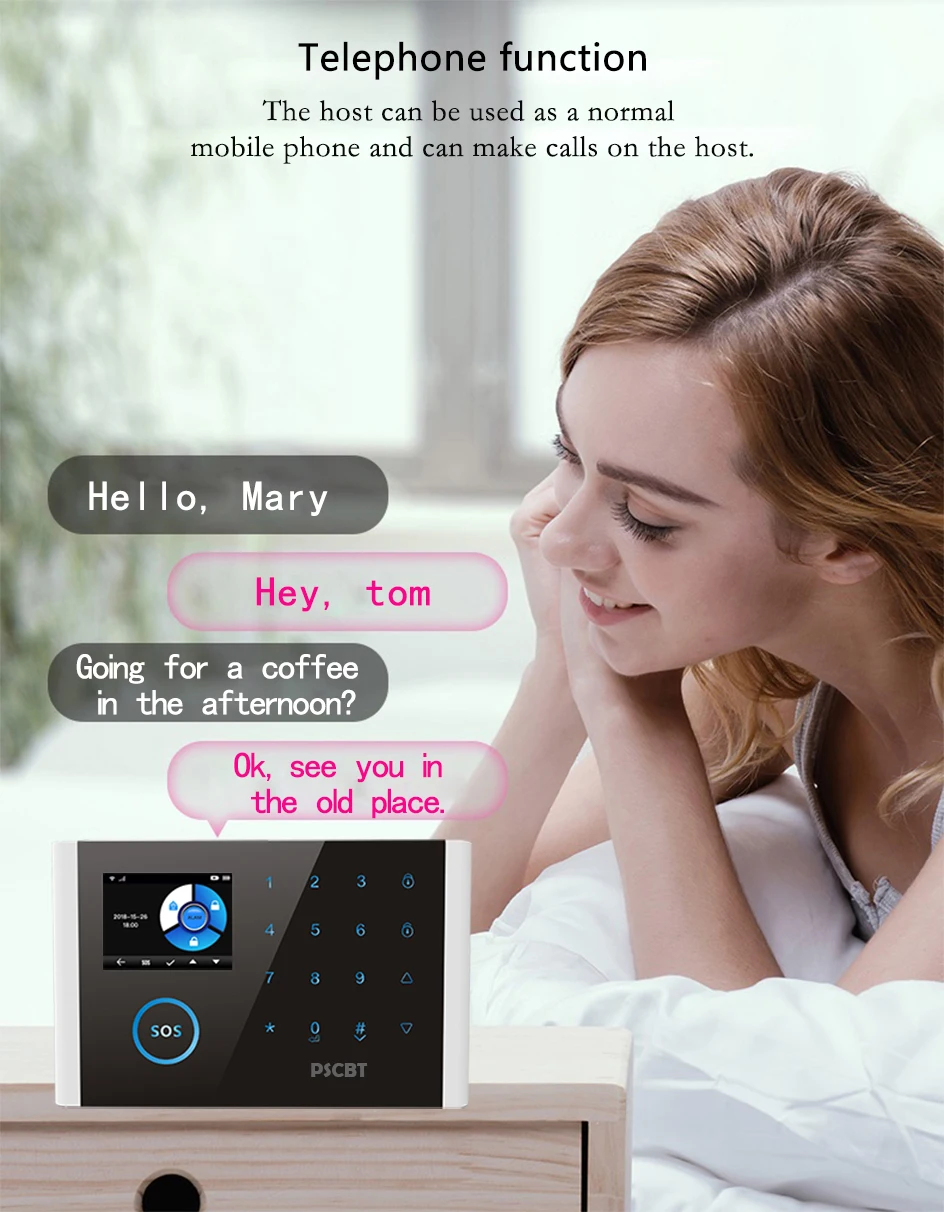 PSCBT сигнализация беспроводной безопасности дома gsm-сигнализация wifi Android IOS приложение-будильник дистанционное управление SMS GPRS