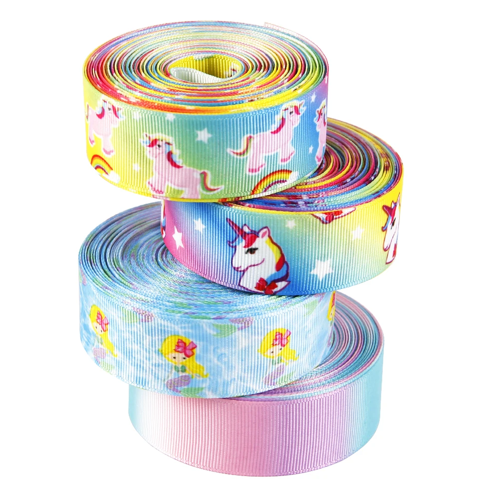 Дэвид Энджи 25 мм или 50 75 Радуга Grosgrain лента 5Y DIY Волосы материалы для бантов