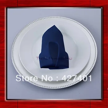 

High Quality 50x50cm Dark Blue Polyester Plain Napkin / Table Napkin / Hotel Napkin / Dinner Napkin (Factory Direct Sale)