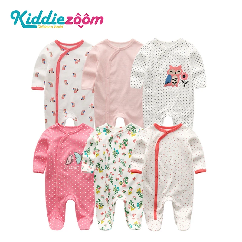 

2019 Rompers Unisex Baby Fashion Style Long Sleeve 3Pcs/set Overalls Owl And Butterfly Cartoon Clothes 100%Cotton O-neck
