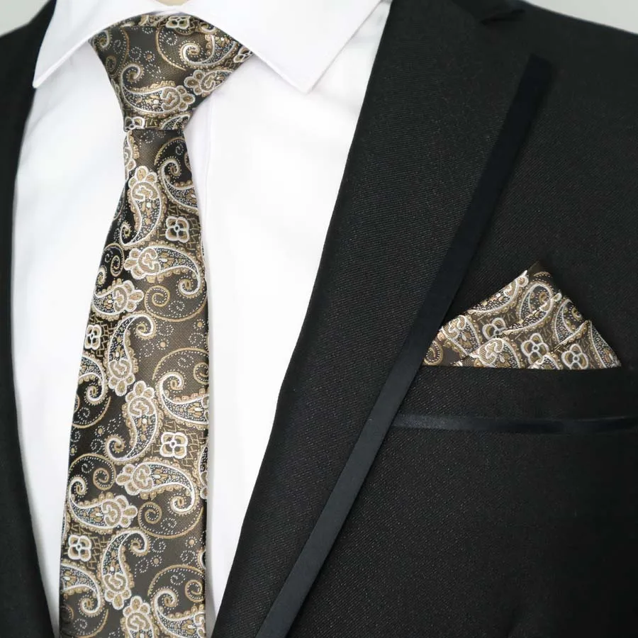 60 цветов, различные мужские галстуки, классические, полиэфирные, шелковые, деловые, свадебные, цветочные, Пейсли, платок-галстук, наборы, карманные, квадратные Галстуки - Цвет: T-091