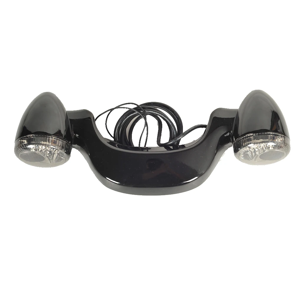 Black Motorcycle LED Rear Brake Light Turn Signal Bar Taillight W/ Smoke Lens Case for Harley Stree - 32855074500