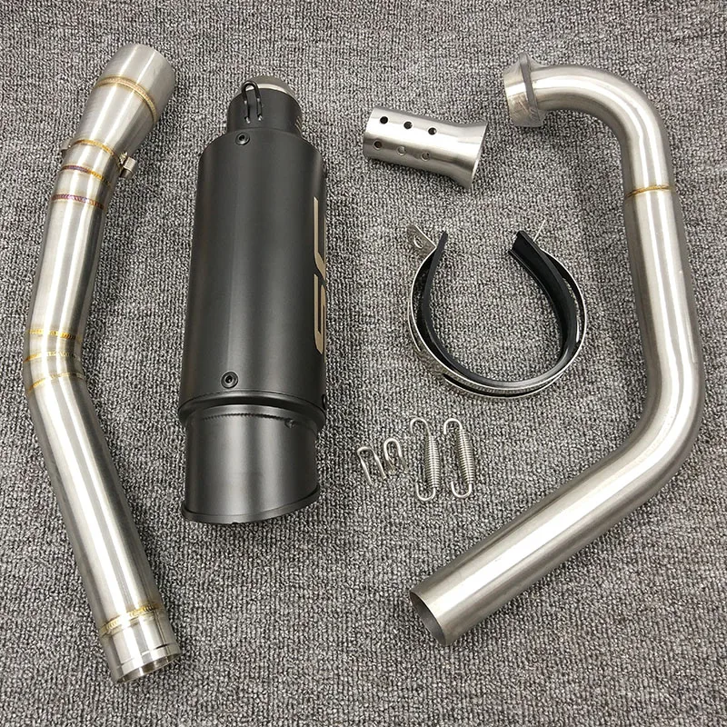 MTImport Motorcycle Full Set Exhaust Muffler Silencer Middle Link Pipe Tube Modified For Yamaha YZF R15 MT-15 2008- MT 125