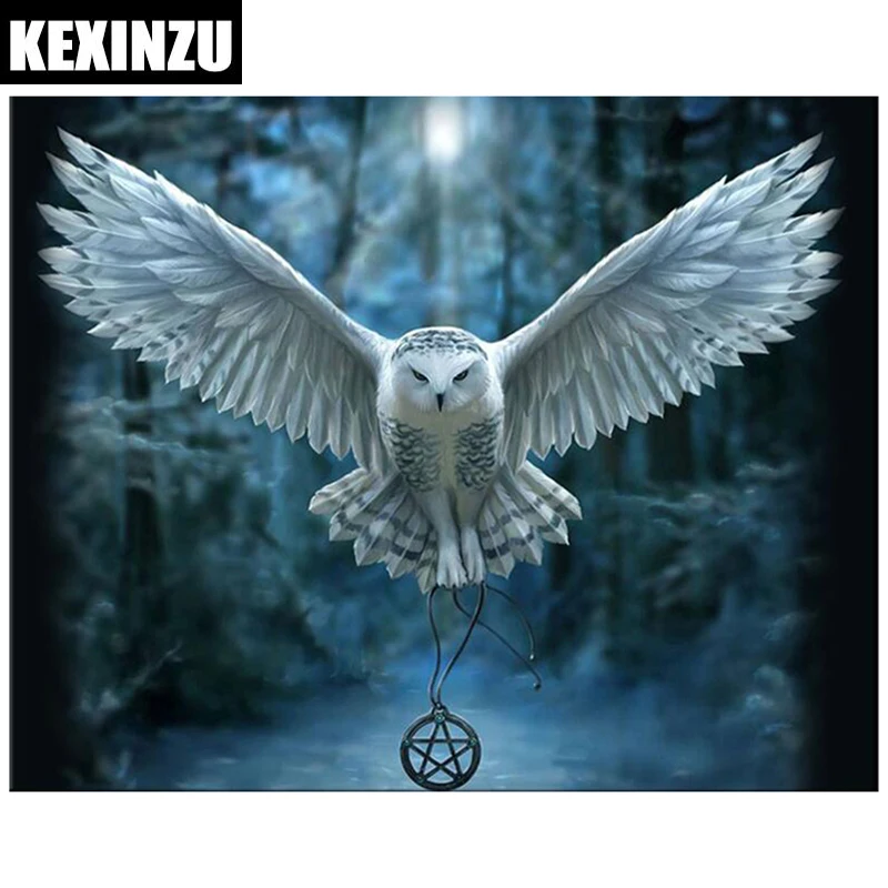 

5D Diy Diamond Painting -White Eagle pentagram- Cross Stitch Kits Full Drill Resin Diamond Embroidery Needlework Diamond Mosaic
