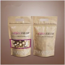 50 шт. Вощеная коричневая бумага ziplock Ziploc мешок сухофрукт материал ГАЙКИ сумки для закусок