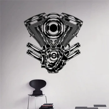 

2018 New Neymar Wall Stickers Engine Motor Wall Sticker Auto Garage Decor Vinyl Home Interior Removable Art Custom Decals X113