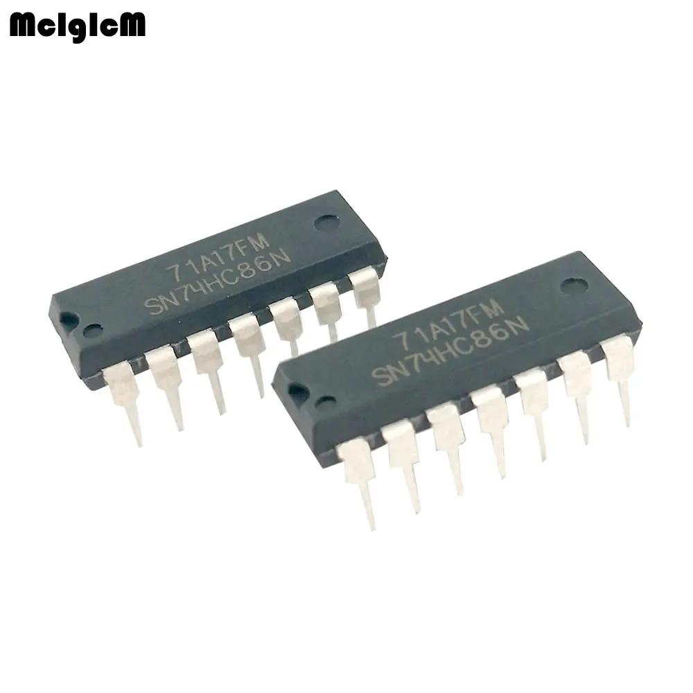 

100pcs 74hc86 ic chip SN74HC86N DIP-14 2 input four or different gate 74hc series