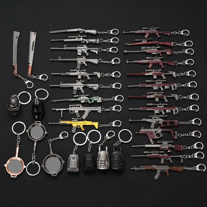 PUBG AK47 98K M416 M24 AWM Fashion Motorcycle Keyring Cars ...