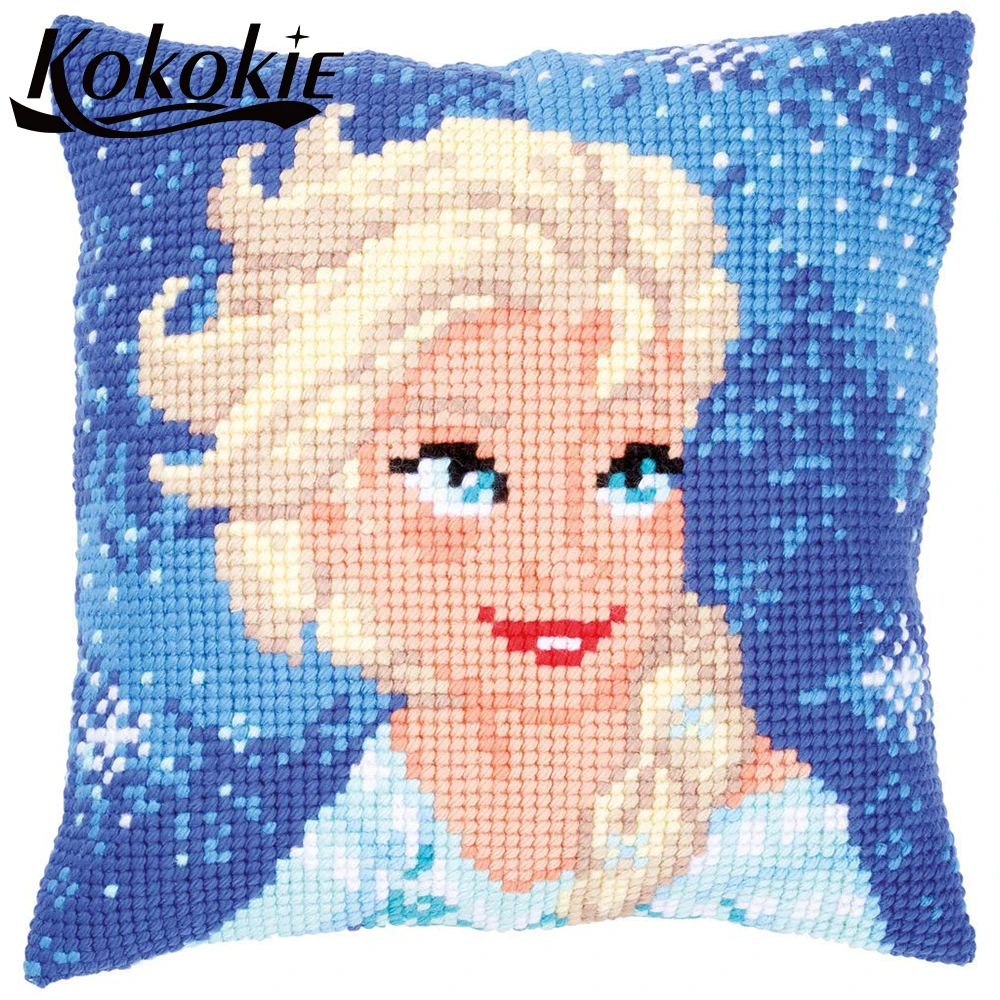 

Diy material for handicraft needlework kits pillowcase cross stitch kits throw pillow for sofa embroidery yarn pillowcase