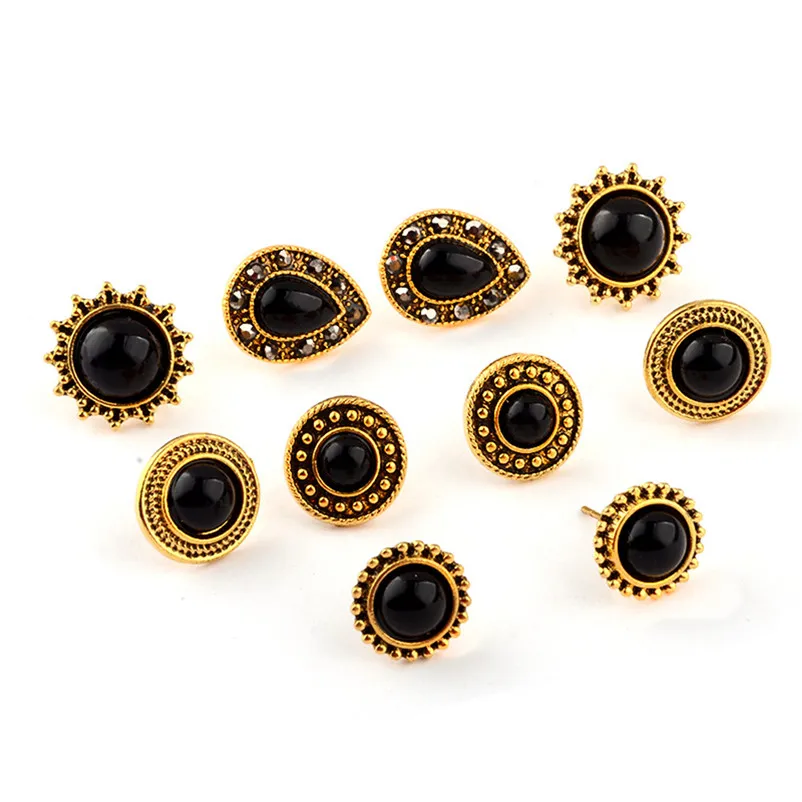 2018 Fashion earrings for women Bohemia Women Retro Silver Ear Clip Stud Earrings Jewelry for gift Brincos Bijoux Femme J06#N (8)