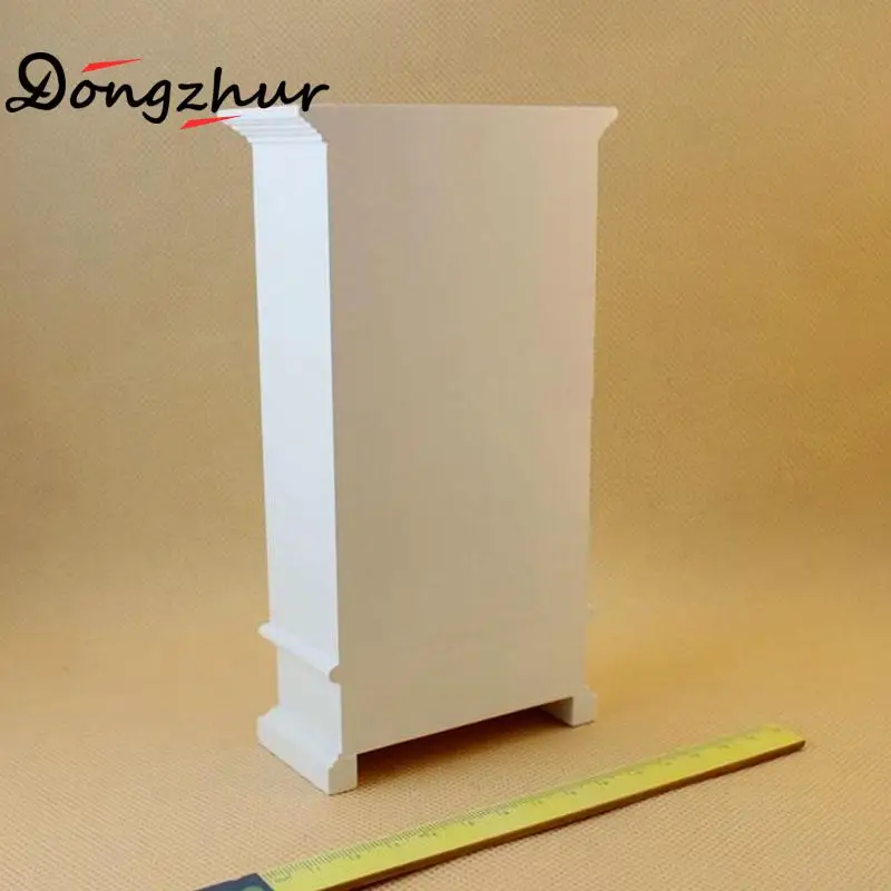 الأبيض البني جديد 1 قطعة الأطفال طفل هدية لعبة البسيطة خزينة ملابس خشبية مصغرة مصغرة خزانة مع مرآة ل 1:12 دمية WWP7878