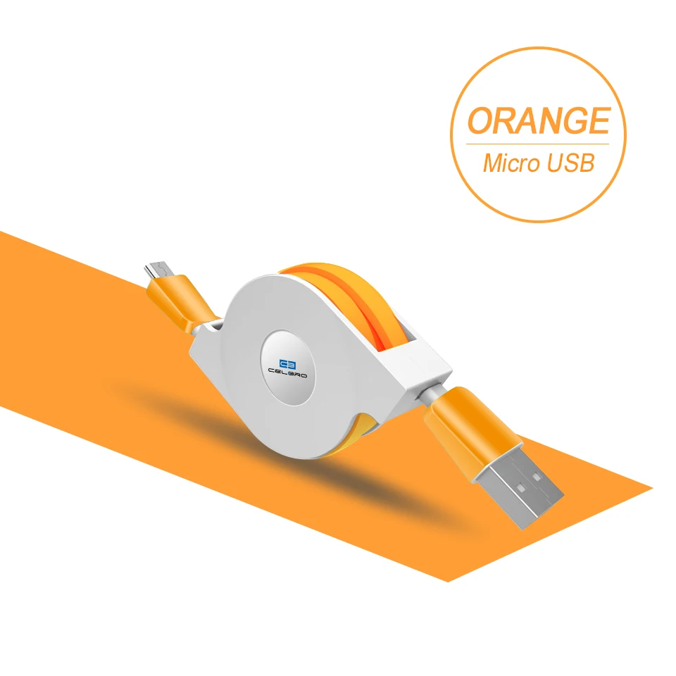 Usb Micro Usb кабель Выдвижной плоский Лапша Портативный Usb Кабель Microusb для Xiaomi Redmi Note 6 Pro 2 6A Y2 Go Infinix Hot 7 Pro - Цвет: orange