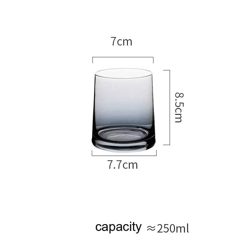 Красочные ионные стеклянные рюмки для виски, прозрачные стаканы для воды, домашний свадебный бокал для вина, бокал для пива, Лулу, лимон, посуда для напитков - Цвет: Grey