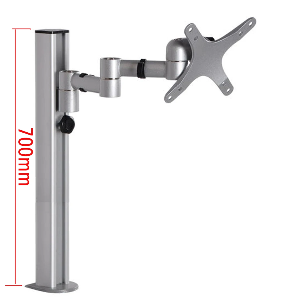DM 6L 10 27" aluminum dual arm lcd tv table mount tilt 360 rotate