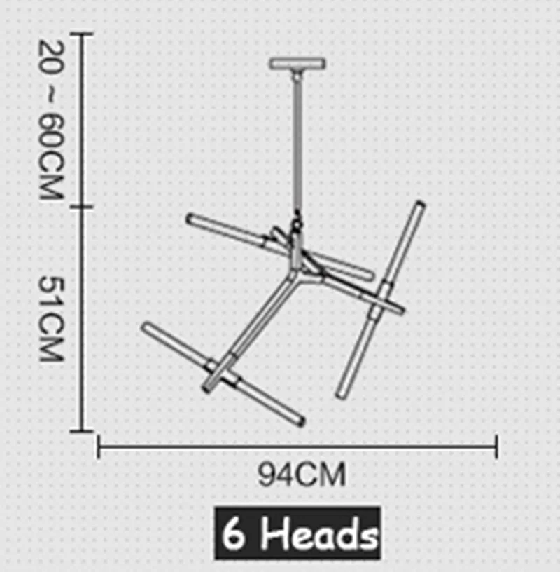 Современные подвесные светильники wongshi с двойной трубкой в итальянском стиле, Светильники для гостиной, ресторана - Цвет корпуса: 6Heads
