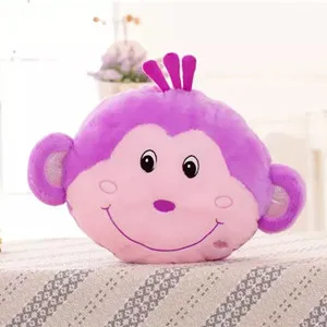 36 см креативная игрушка, светящаяся Подушка, мягкая плюшевая лягушка, кошка, игрушки «обезьяна», светящаяся красочная подушка со звездами, светодиодные игрушки, подарок - Цвет: Фиолетовый