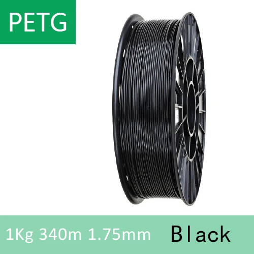 YOUSU PETG/PLA/ABS/FLEX/нейлоновая нить пластик для 3d принтера/1 кг 340 м/диаметр 1,75 мм/ из города - Цвет: PETG Black 1kg