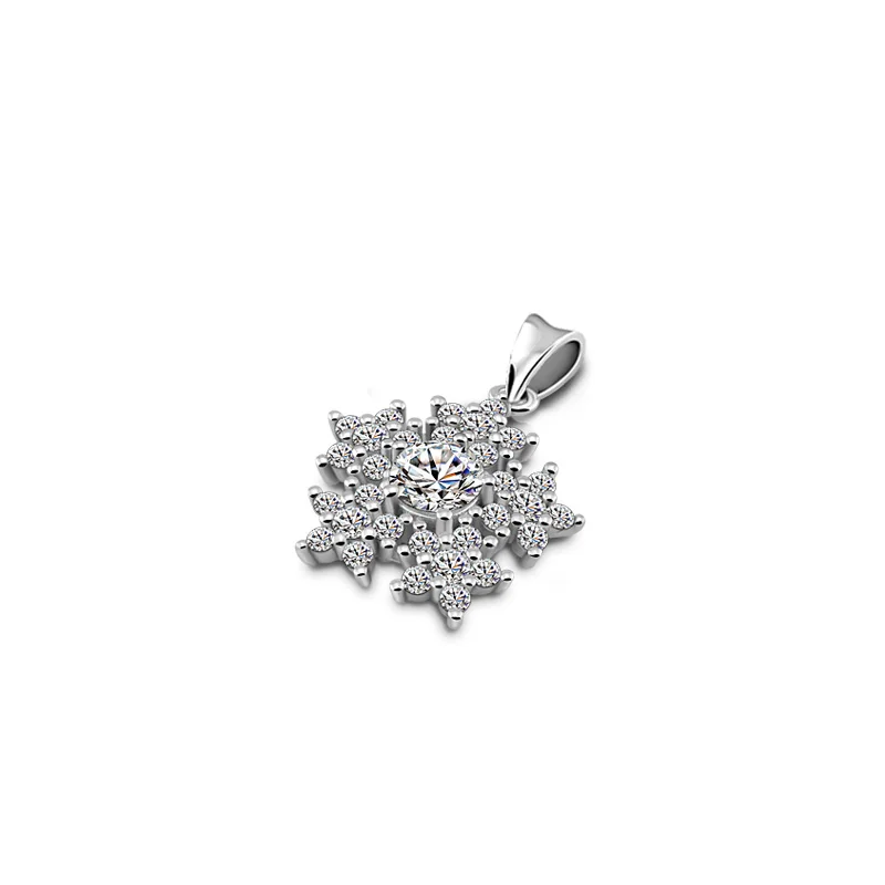 Новое ожерелье из стерлингового серебра 925 пробы ожерелье с подвеской «Снежинка» твердое серебряное ожерелье на шею подарок на день Святого Валентина девушка bijoux - Окраска металла: Pendant