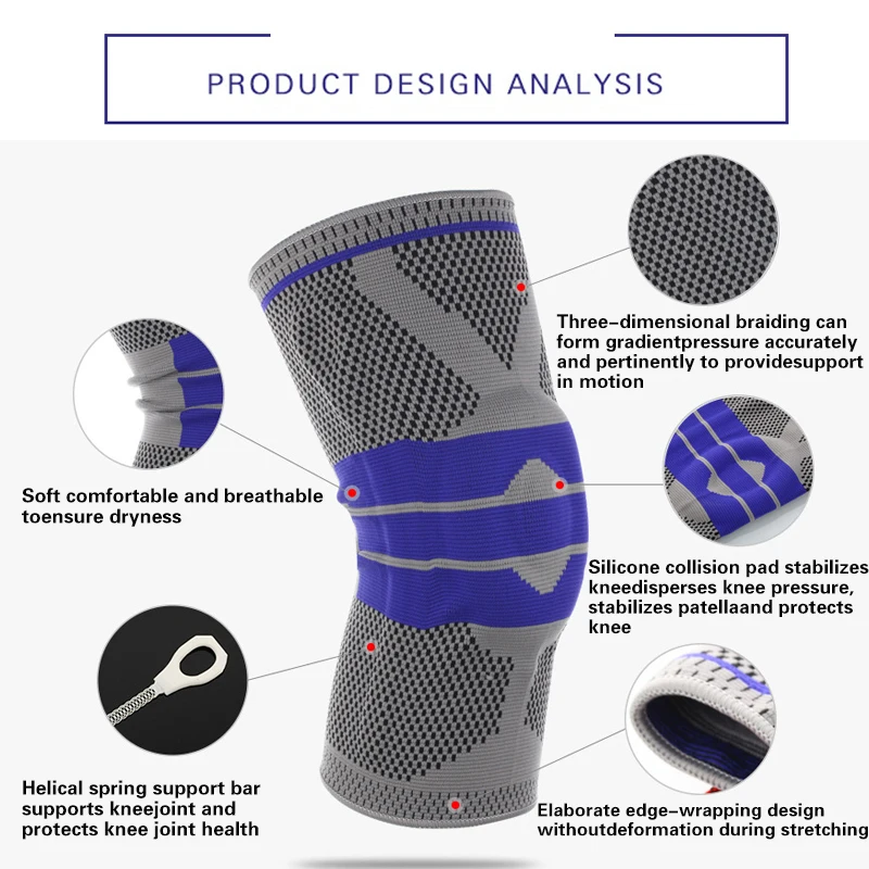Fitness Lauf Knie Unterstützung Gym Sport Arthritis Relief Hosenträger Kneepad Elastische Nylon Silicon Padded Kompression Knie Pad Hülse