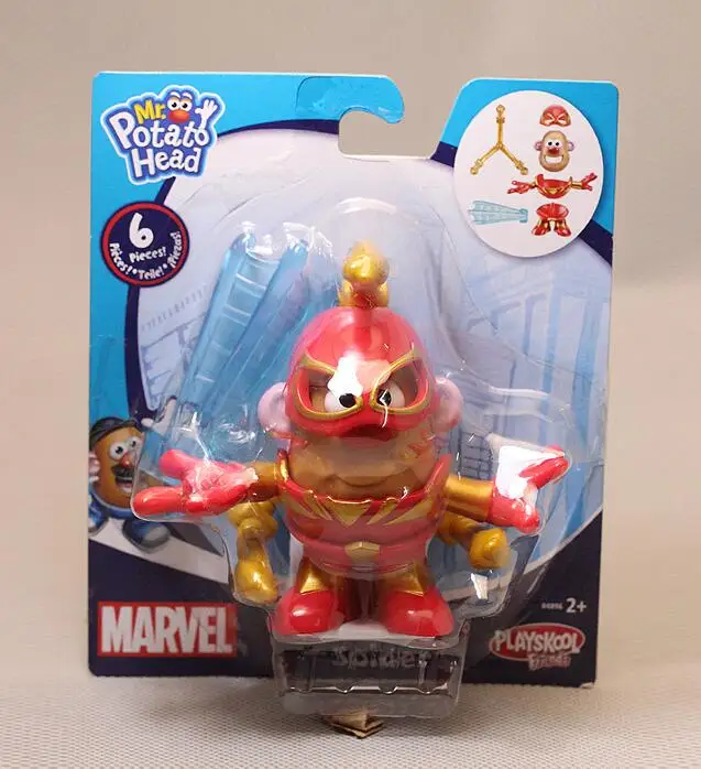4pcs/lot Mr Potato Head Figures Toy Mr. Potato Cosplay Avengers Captain America Spider Man Iron Man PVC Toys with Retail Box