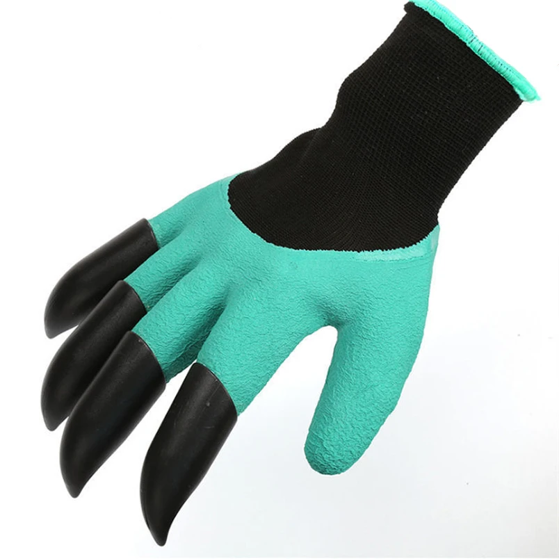

Garden Gloves with 4 ABS Plastic Claws for garden Digging Planting *20 2017 1 pair Drop