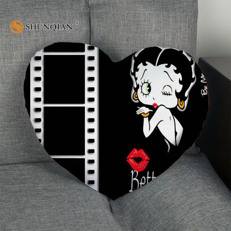 Betty Boop горячая Распродажа наволочка в форме сердца на заказ Наволочка на молнии для свадьбы для дома или офиса, декоративные, размер 41x36 см, 47x42 см - Цвет: 13