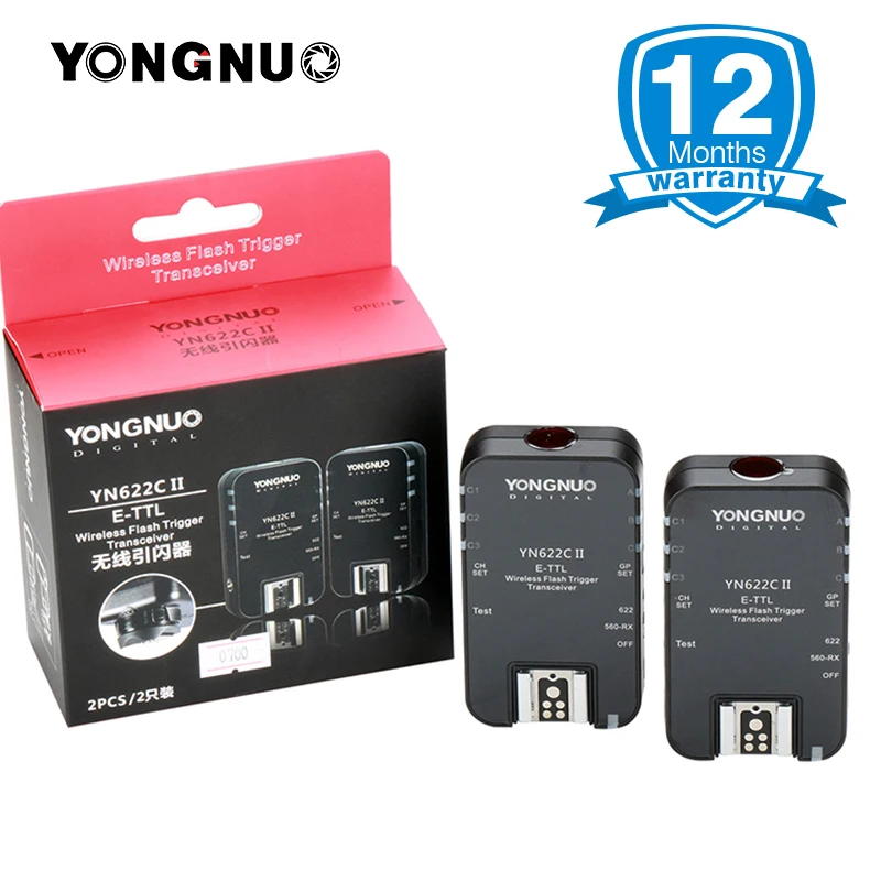 

YONGNUO Wireless TTL Flash Trigger YN-622C II/ YN622C-TX High-speed Sync Transceiver for Canon Camera 1000D 650D 600D 7D 5DIII