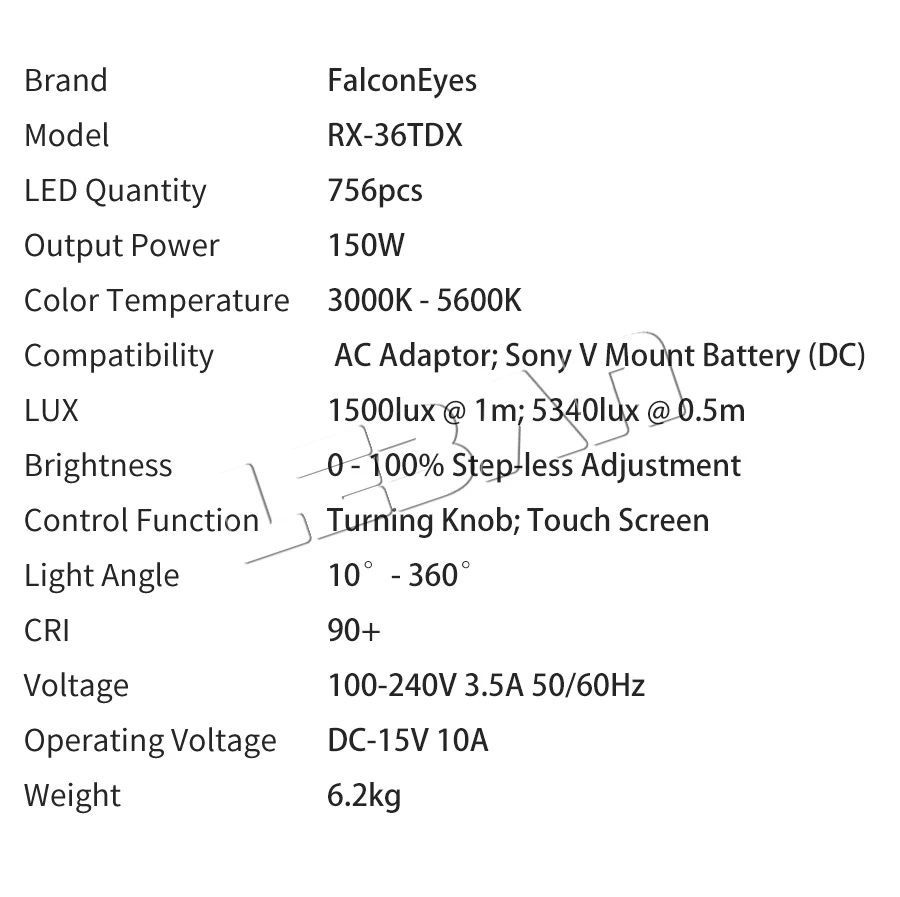 Falcon Eyes RX-36TDX 240W двухцветный 3000 K-5600 K светодиодный светильник для фото и видео гибкий скручивающийся тканевый студийный видео светильник ing panel