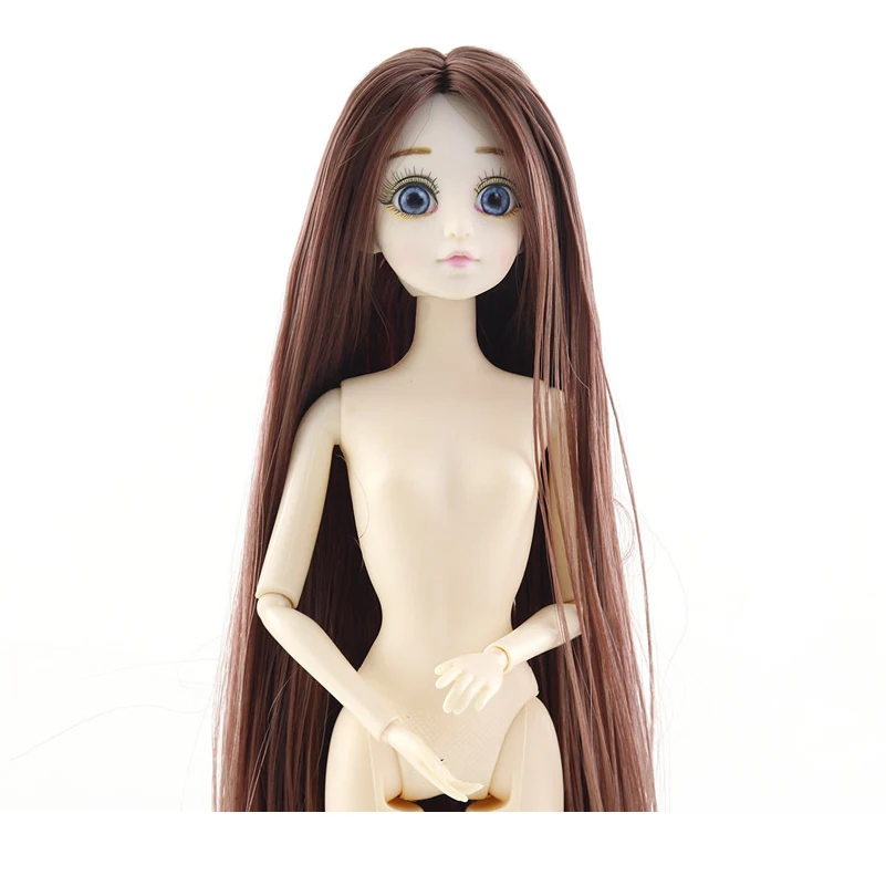 Новые 30 см 20 подвижные шарнирные куклы игрушки милые 3D большие голубые глаза женские голые обнаженные Головы Куклы тела модные волосы