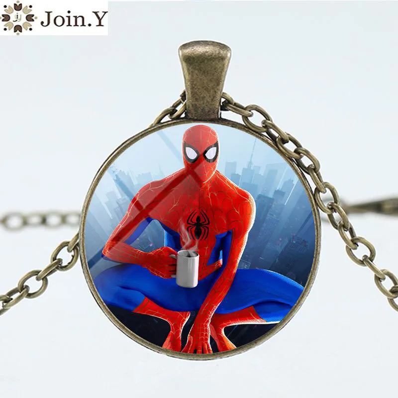 

Join.Y Copper Spider-Man Into the Spider-Verse Pendant Necklace Geometric Element Pendant Of For Men Women Necklaces