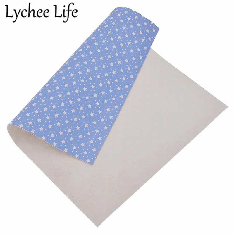 Lychee Life Dots напечатаны звезды кожа ткань A4 красочные 29x21 см PU ткань DIY ручной работы швейная одежда аксессуары