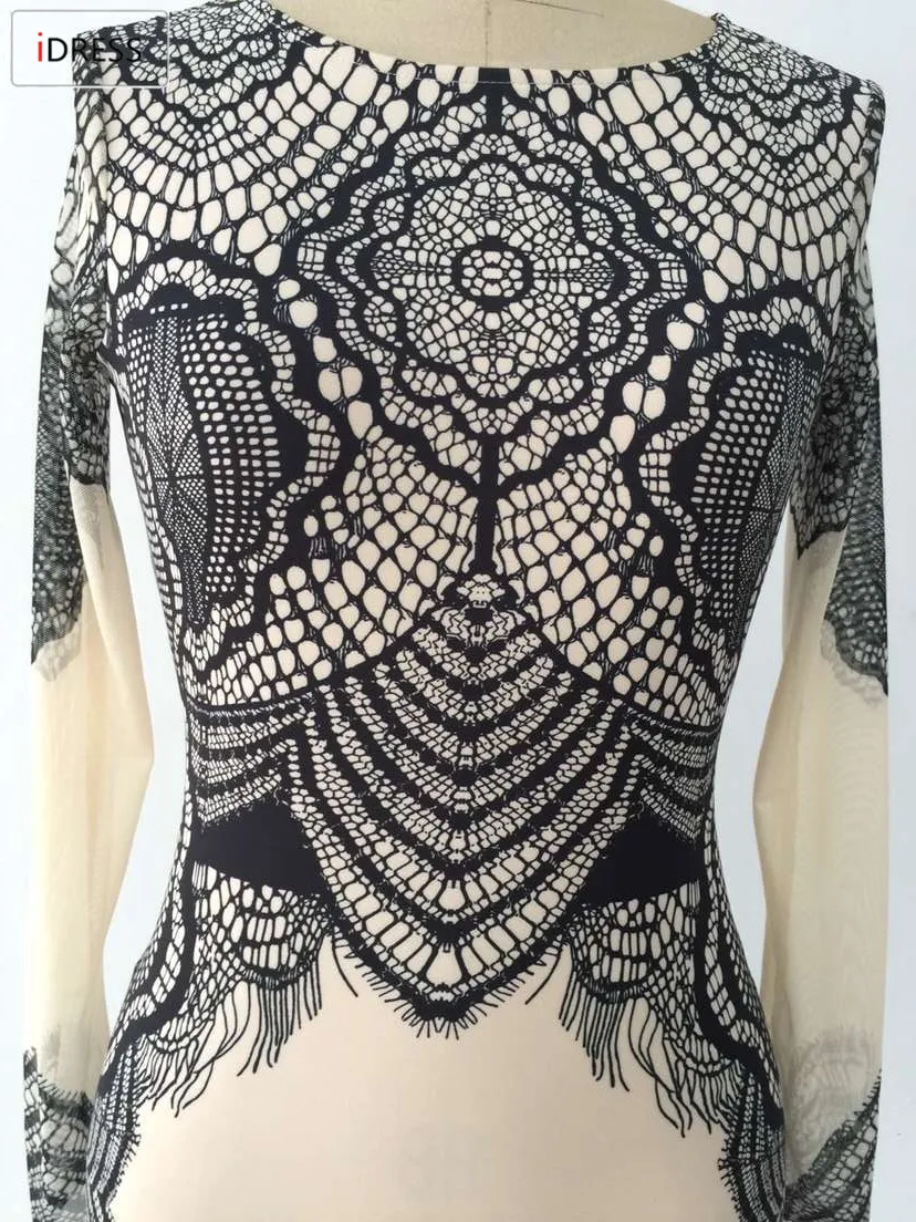 IDress Fashion Women 2016 Sexy Elegant Women Autumn Winter Dress Mesh Long Sleeve Office Casual Dress Women Dress Long Sleeve (1)