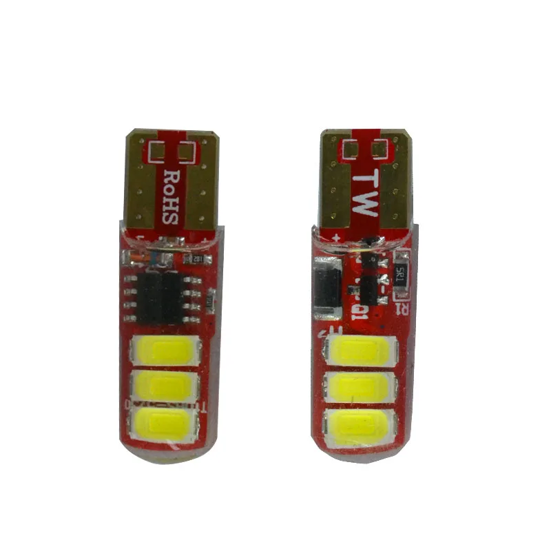 100 шт. T10 флэш-6 SMD 5630 5730 силикон 194 W5W Освещение и проблесковая вспышка два режима Управление света автомобиля лампы White 12 В