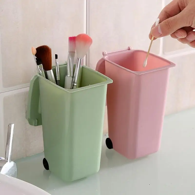 

Desktop Garbage Can Home Office Table Pencil Rulers Trash Can Cleaning Storage Container for Home Cleaning Mini Small Waste Bin
