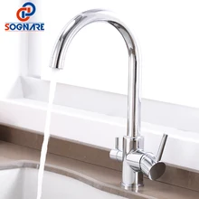 Кухня кран с фильтрованная вода смеситель 360 градусов вращения 3 Way пить воду кран хром латунный Смеситель для раковины Кухня смесители