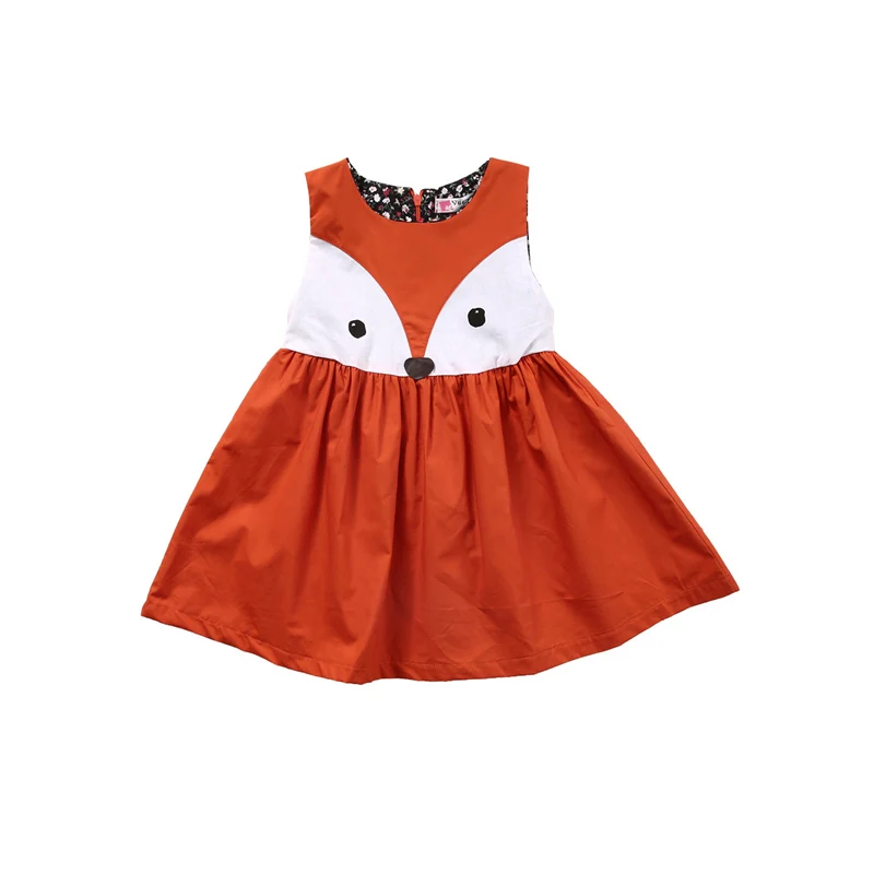 Милое модное летнее праздничное От 1 до 5 лет Хлопковое платье трапециевидной формы без рукавов с круглым вырезом для новорожденных девочек