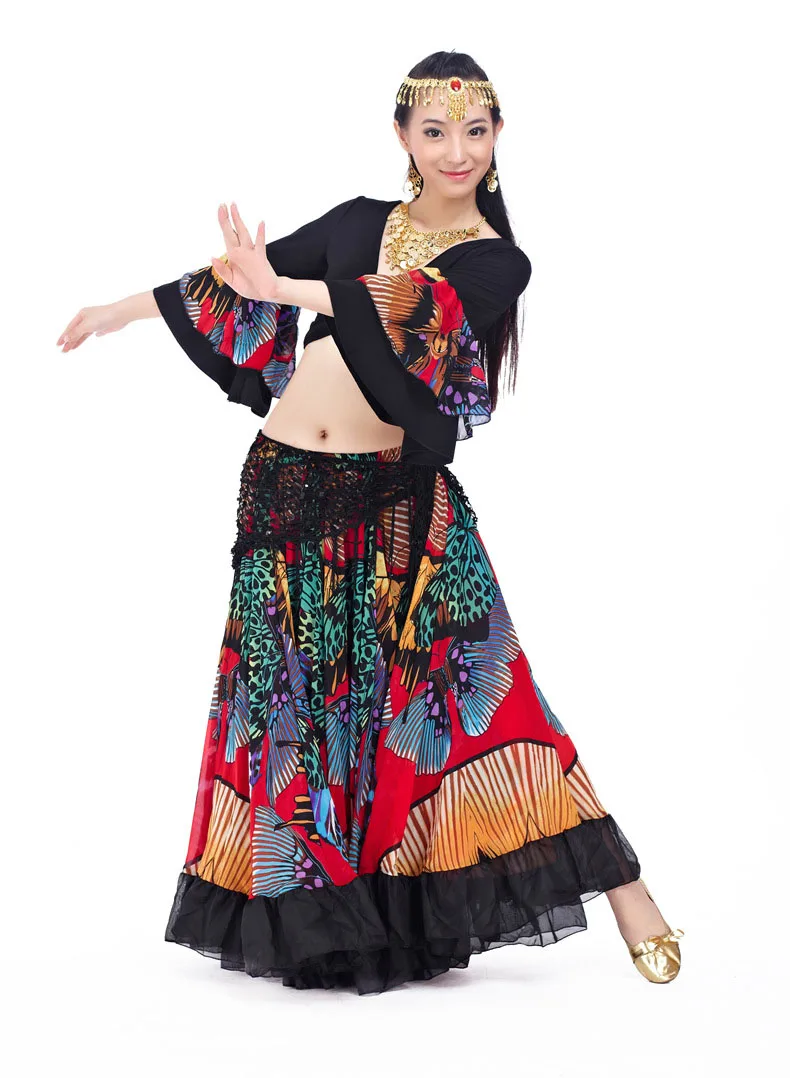 Костюм для танца живота цыганский стиль длинная юбка Цветочная юбка 23 ...
