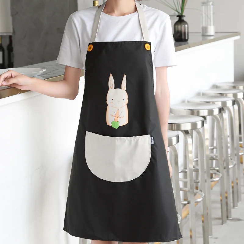 Модный популярный женский PE водонепроницаемый фартук для кухни мультяшный кролик фартук для выпечки фартук шеф-повара фартук официанта кафе домашний нагрудник