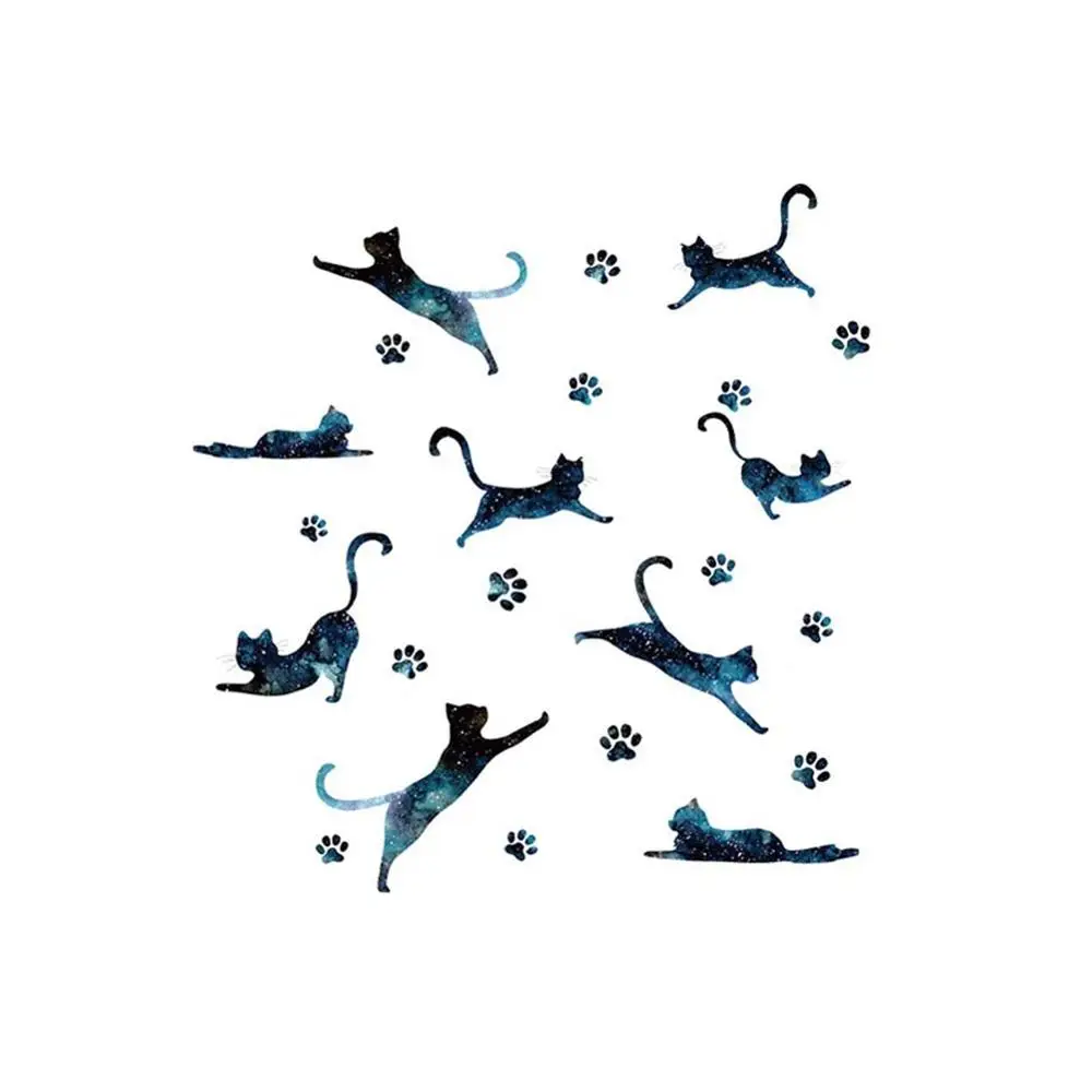 Cat Wall Stickers Kids Room Living Tv Background Decoration Removable Pvc Wallpaper | Дом и сад