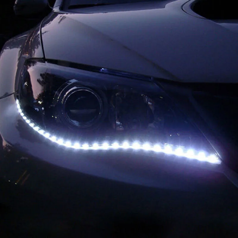 Mayitr  2* 5050 SMD 12 LED Waterproof Flexible Strip Light 12V For Car Home Decor 30cm White Lamp Car Styling