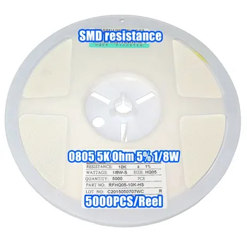 

1 Reel 0805 5K 5K Ohm 5% 1/8W SMD Resistance 5000PCS/Reel