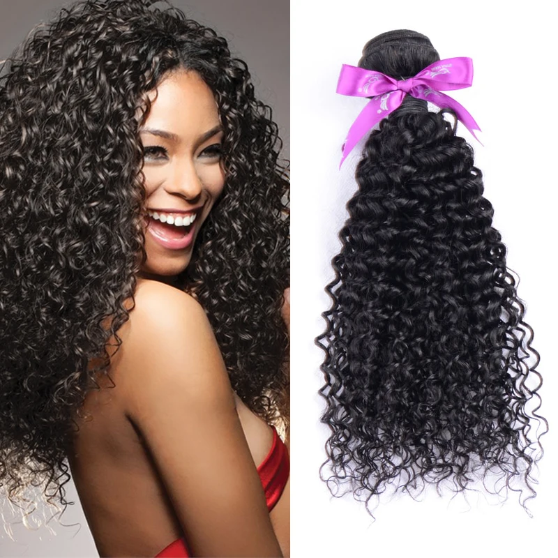 Peruvian Jerry Curl Hair Weave Natural Black 3pcs Lot Free