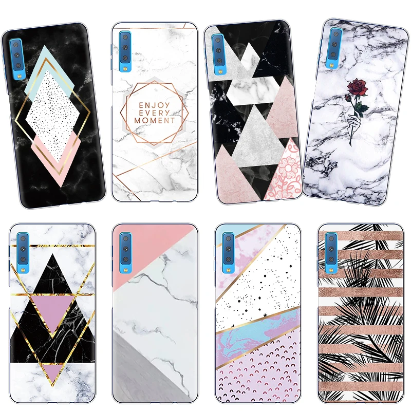 

Marble Phone Case For Samsung Galaxy A7 2018 Case Coque Cover 6.0" Silicon Colorful Back For SamsungA 7 2018 A750 A750F Cases